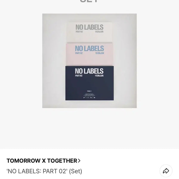 [BUNJANG] TXT NO LABELS: PART 02 Set (Weverse POB Included) / NO LABELS: PART 02 세트 (위버스특전포함)