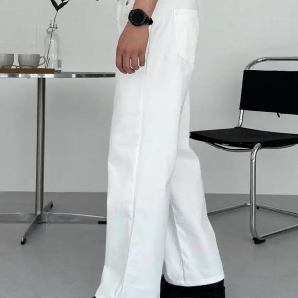 [BUNJANG] Men's White Cotton Pants (Size M / 30) / 새상품)남자 화이트 코튼팬츠