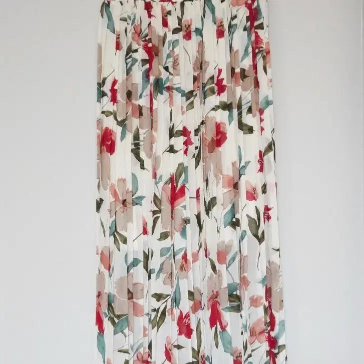 [BUNJANG] Pleated Chiffon Floral Maxi Skirt / 55-66)플리츠 쉬폰 롱 스커트