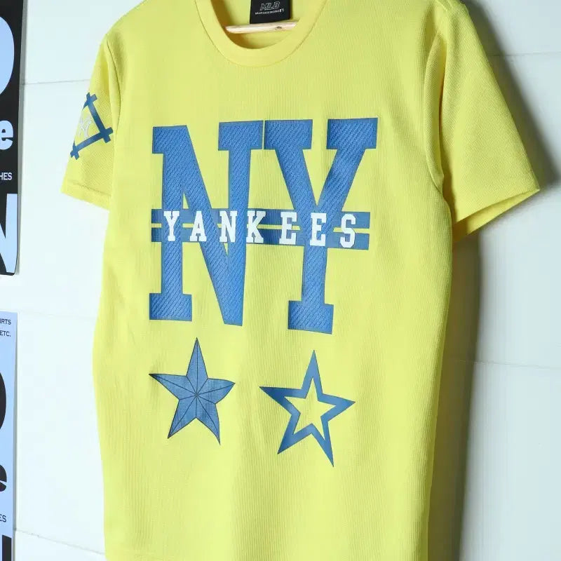 [BUNJANG] MLB New York Yankees Functional T-Shirt Yellow H35775 / (L) MLB 엠엘비 반팔 티셔츠 뉴욕양키즈 기능성 노랑-H35775