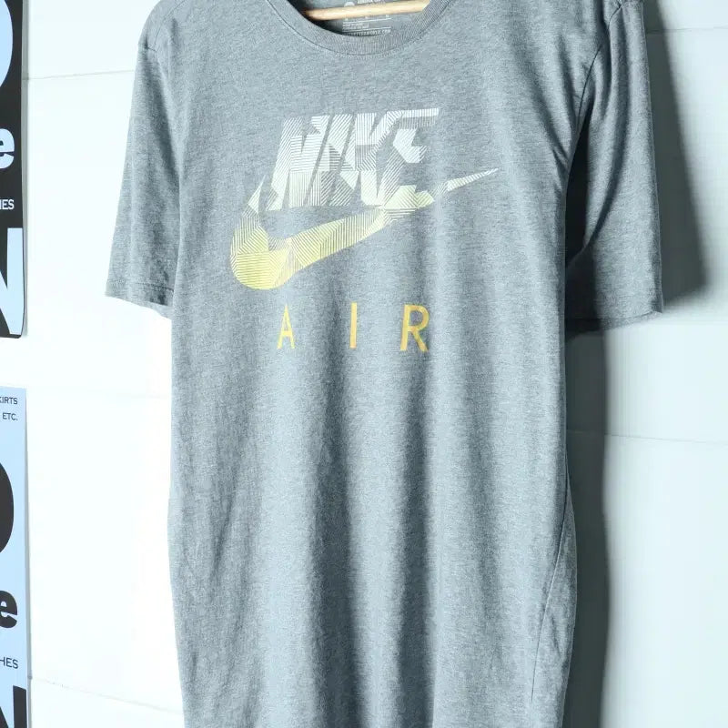 [BUNJANG] Nike Big Logo T-Shirt Grey Old School / (M-L) 나이키 반팔 티셔츠 빅로고 그레이 올드스쿨-H35778