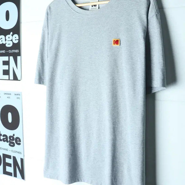[BUNJANG] Kodak Small Logo T-Shirt Grey XL-2XL / (XL-2XL) 코닥 반팔 티셔츠 스몰로고 그레이 올드스쿨-H35780