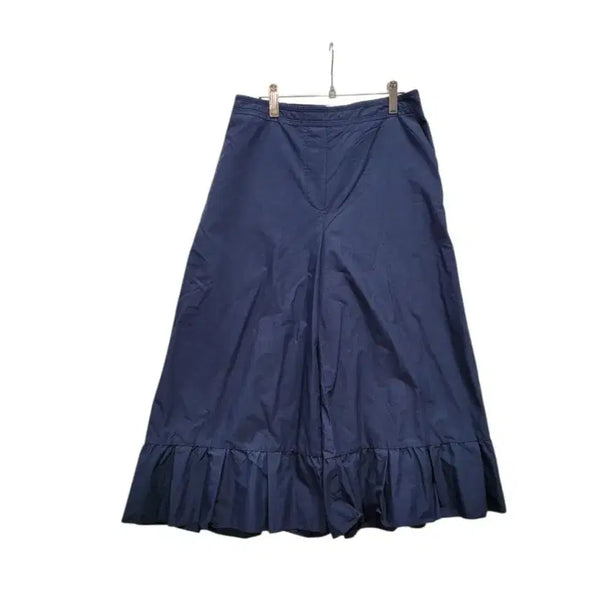 [BUNJANG] Juicy Couture Cotton Nylon Blend 8-Length Frill Navy Pants / 쥬시뀌띄르 면나일론 소재 8부 프릴 네이비 팬츠
