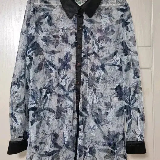 [BUNJANG] Shinabro Chiffon Flower Pattern See-through Blouse / 쉬폰 플라워 패턴 셔츠
