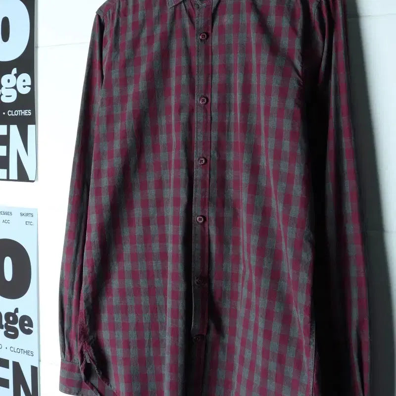 [BUNJANG] Zara Men's Checkered Purple Casual Shirt / (M-L) 자라 셔츠 남방 체크 퍼플 아메카지-H35788