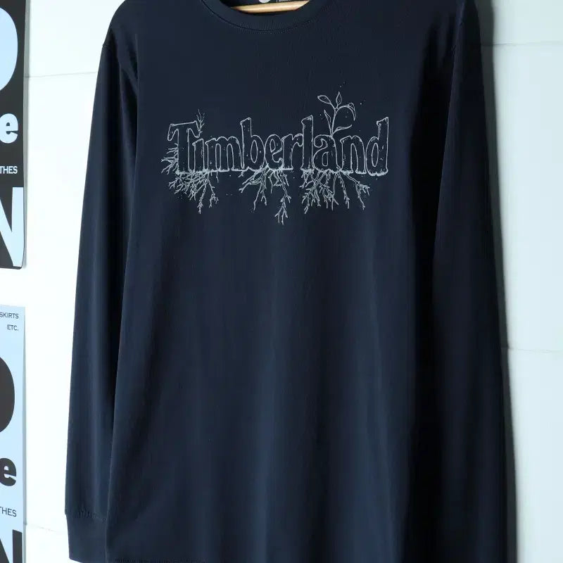 [BUNJANG] Timberland Big Logo Long Sleeve T-Shirt Navy Old School M-L / (M-L) 팀버랜드 긴팔티셔츠 빅로고 네이비 올드스쿨-H35791
