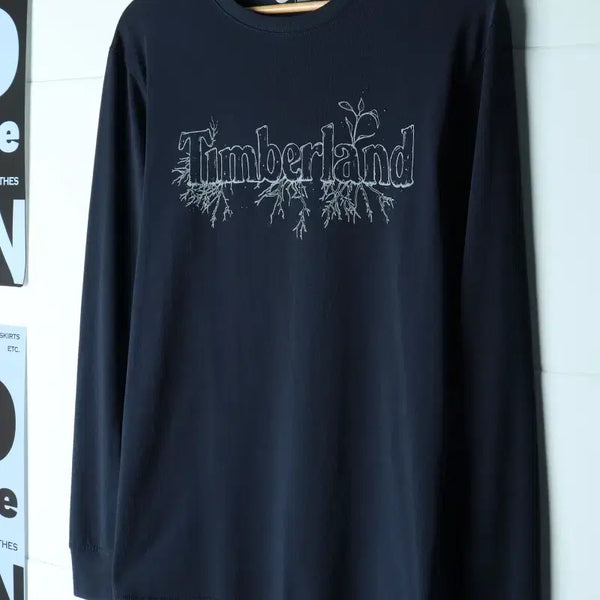 [BUNJANG] Timberland Big Logo Long Sleeve T-Shirt Navy Old School M-L / (M-L) 팀버랜드 긴팔티셔츠 빅로고 네이비 올드스쿨-H35791