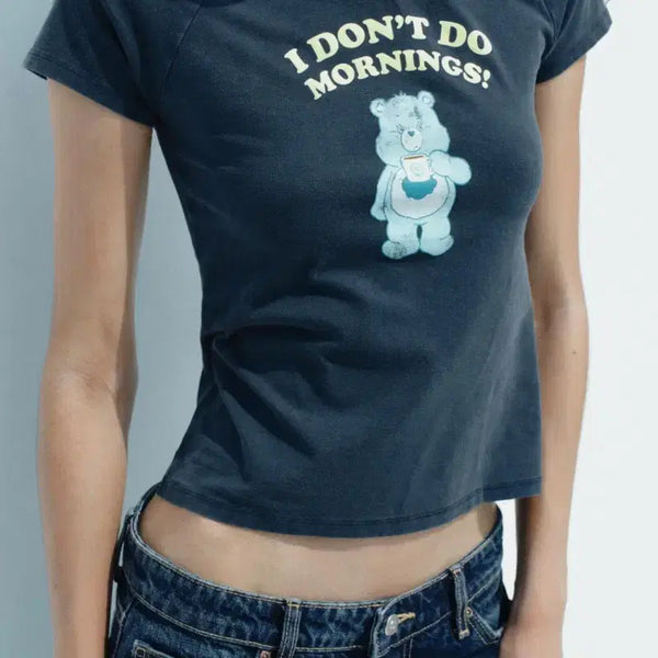 [BUNJANG] Zara Washing Effect T-Shirt Care Bears Short Sleeve Tee / 자라 워싱 이펙트 티셔츠 케어베어 반팔티 S 6050/002
