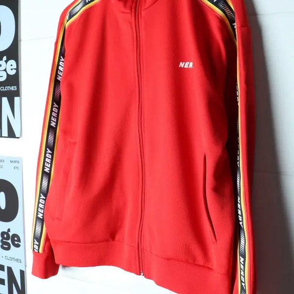 [BUNJANG] NERDY Zip-Up Windbreaker Track Jacket Jersey / (S-L) 널디 집업 바람막이 점퍼자켓 트랙탑 져지 레드-H35688