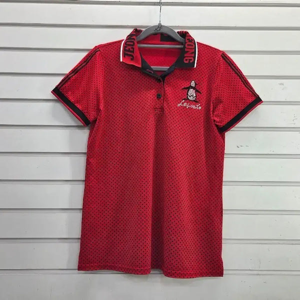 [BUNJANG] Redrabbit Small Dot Women's Polo Shirt (Size 66) / 레드ㅈ블랙작은도트 여성 카라티66/보물찾기천사