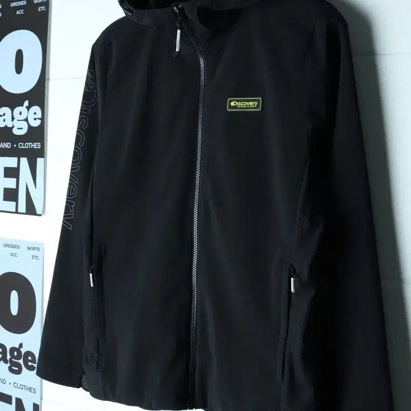 [BUNJANG] Discovery Functional Windbreaker Zip-Up Jumper Jacket Black Poly-H35689 / (M) 디스커버리 집업 바람막이 점퍼자켓 기능성 블랙 폴리-H35689