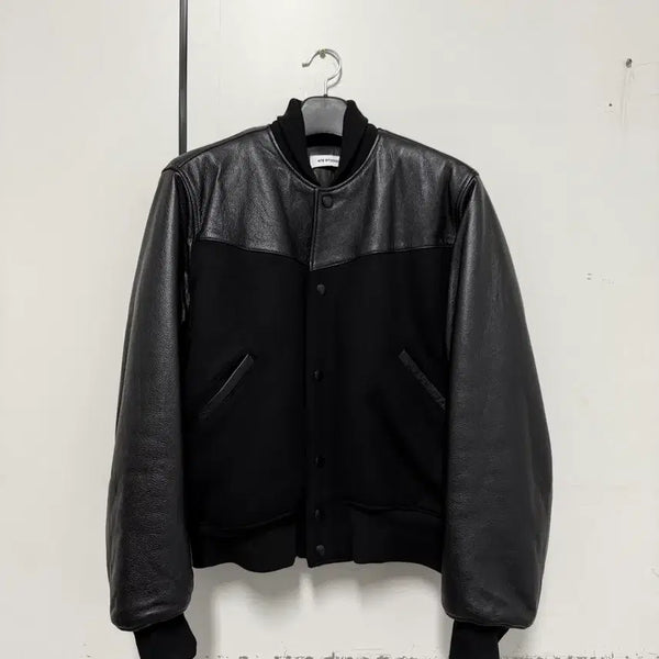[BUNJANG] ATE Studio Leather Varsity Jacket / ATE 스튜디오 레더 바시티 자켓