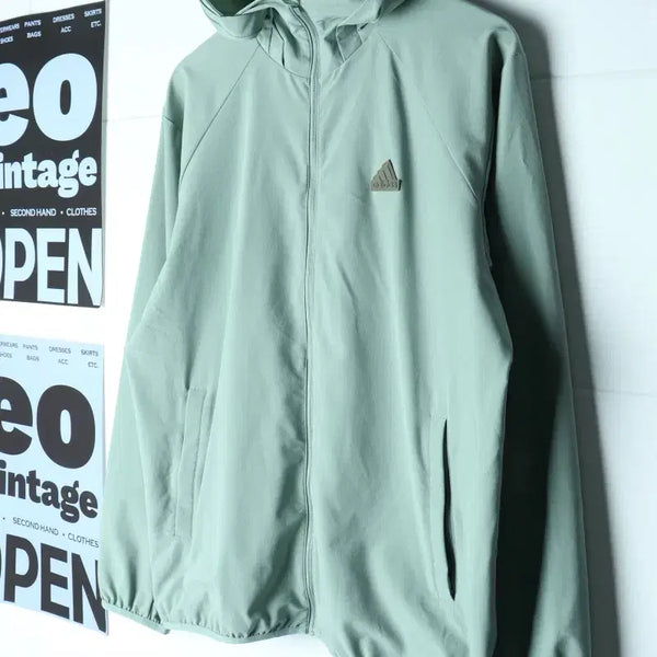 [BUNJANG] Adidas Full Zip Lightweight Windbreaker Jacket H35694 / (M-L) 아디다스 집업 바람막이 점퍼자켓 기능성 경량-H35694