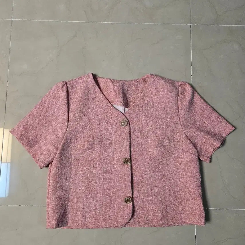 [BUNJANG] Lovely Pink Short-Sleeve Jacket / 러블리 핑크 반팔 자켓