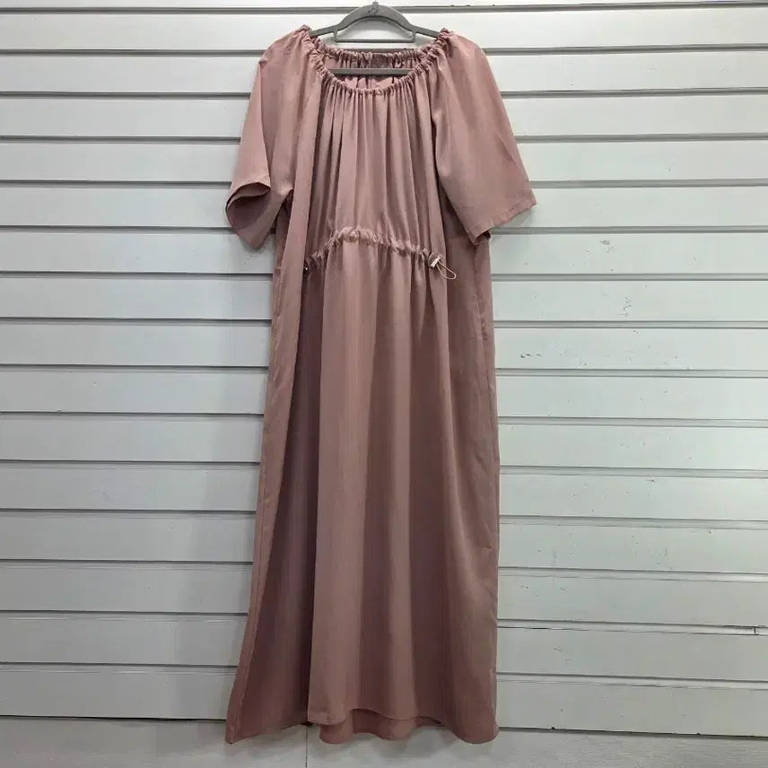 [BUNJANG] Indie Pink String Detail Long Dress / 인디핑크  앞스트링장식 롱원피스 /보물찾기천사