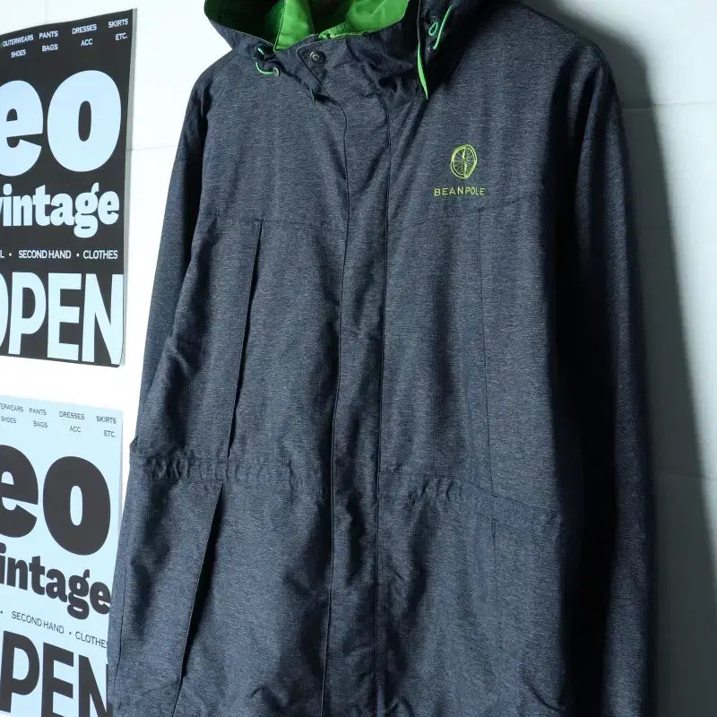 [BUNJANG] Beanpole Zip-Up Windbreaker Jumper Jacket Navy Polyester / (L-XL) 빈폴 집업 바람막이 점퍼자켓 네이비 폴리 올드스쿨-H35698