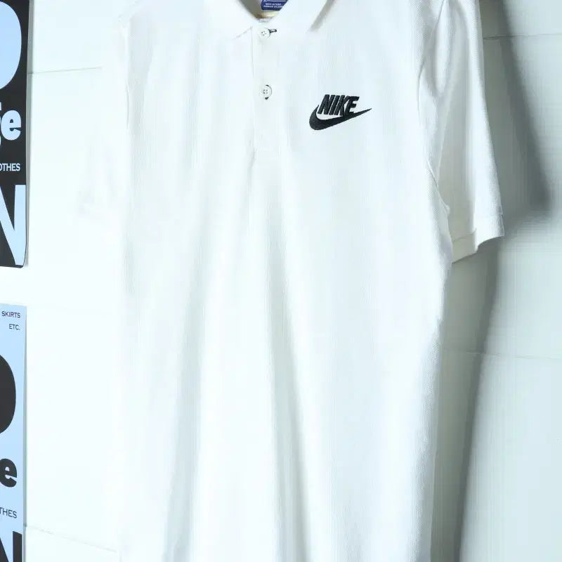 [BUNJANG] Nike Small Logo White Old School Short Sleeve Polo T-Shirt (M-L) / (M-L) 나이키 반팔 카라 티셔츠 스몰로고 화이트 올드스쿨-H35710