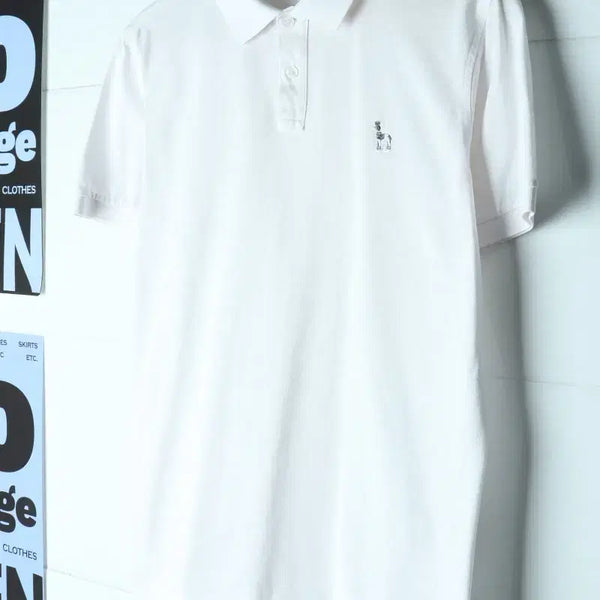 [BUNJANG] Hazzys Small Logo White Short-Sleeve Polo T-Shirt (L-XL) / (L-XL) 헤지스 반팔 카라 티셔츠 스몰로고 화이트 놈코어-H35714