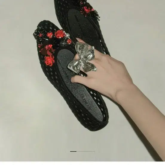 [BUNJANG] Heavenly Jelly Allure Suede Black Shoes Size 240 / 헤븐리젤리 얼루어 스웨이드 블랙 240