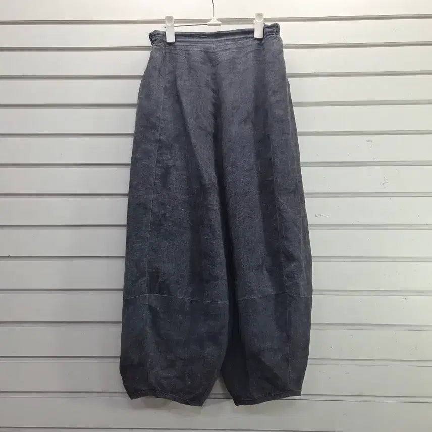 [BUNJANG] Charcoal Linen Blend Camouflage Pattern Women's Banding Pants / 챠콜 마원단 얼룩무늬 부인복 밴딩 바지66/보물찾기천사