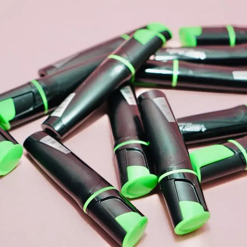[BUNJANG] BIG Neon Marker Highlighter 5mm Green - 12 Piece Set / 빅 네온마카 형광펜 5mm 초록형광 12개 새제품