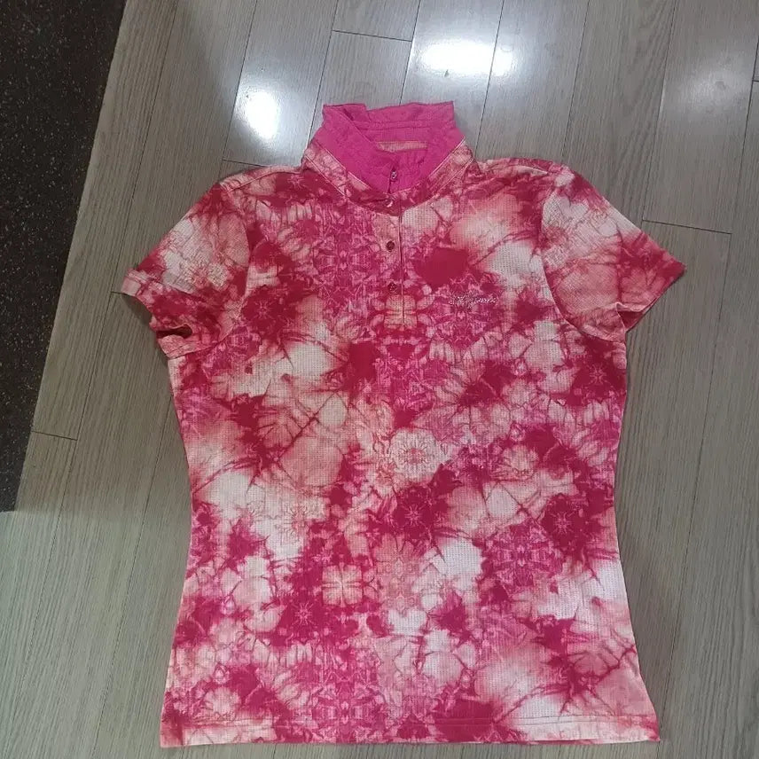 [BUNJANG] Lynx Golf Wear Women's Size 95 Pink Pattern Top / 링스골프웨어 95