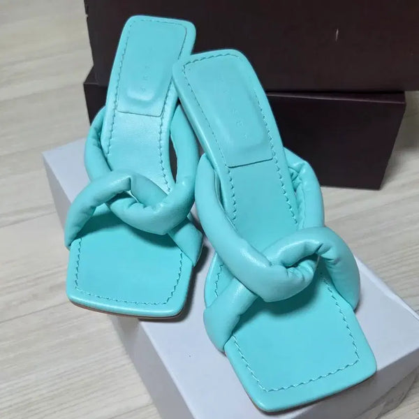 [BUNJANG] Mint Twist Strap Slippers / 새상품 민트색 꽈배기 스트랩 슬리퍼