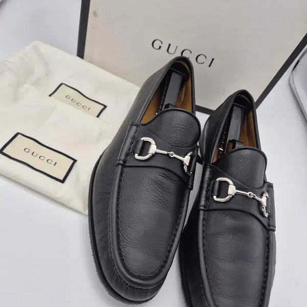 [BUNJANG] Gucci Loafer Beaver Tail Detail Black / 구찌 로퍼 블랙 은장 비버테일 장식275
