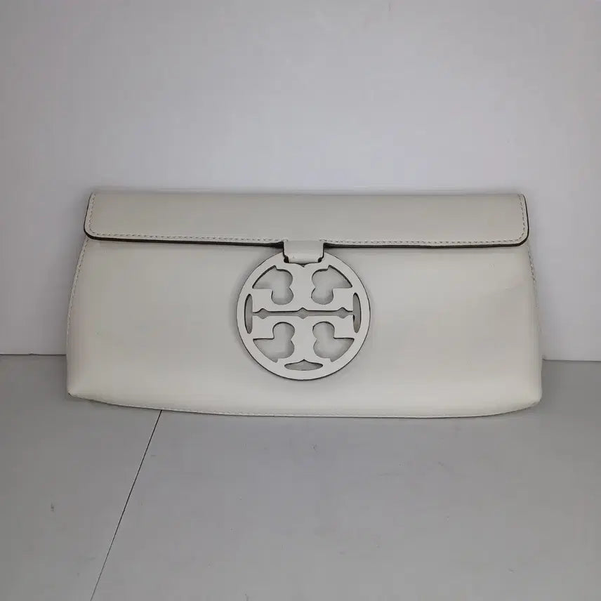 [BUNJANG] Tory Burch Miller Classic Clutch White / 토리버치 밀러 클래식 클러치 화이트