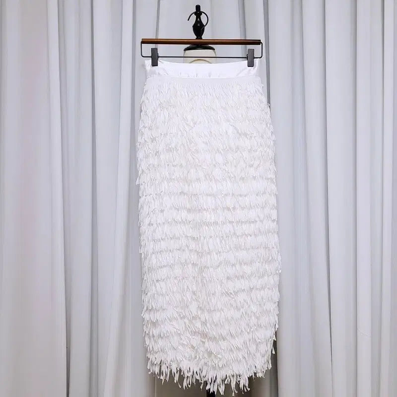 [BUNJANG] Moia Fringe Midi Skirt / 국내고퀄 모이아 프린지 미디 스커트