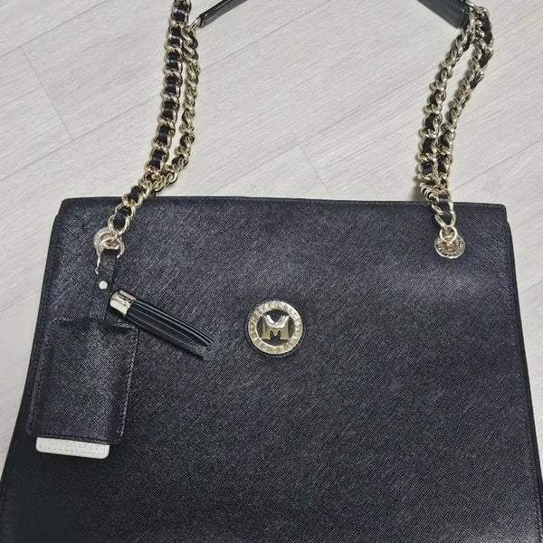 [BUNJANG] Metrociti Black Chain Women's Shoulder Bag / 메트로시티 블랙 체인 여성 숄더백