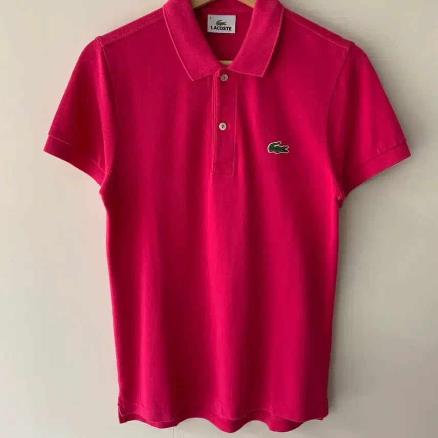 [BUNJANG] Lacoste Pink Short Sleeve Polo Shirt / 라코스테 핑크 반팔 카라티