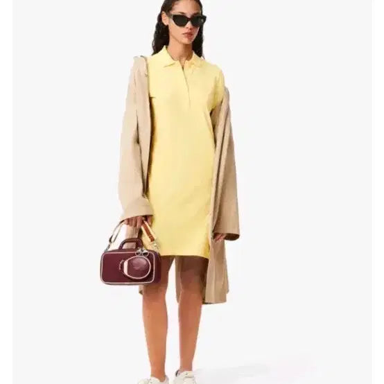 [BUNJANG] Lacoste Women's Slim Fit Mini Pique Polo Dress / 라코스테 여성용 슬림핏 미니 피케 폴로 원피스