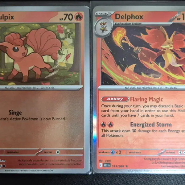 [BUNJANG] Pokemon TCG Six Tails / Ninetales & Delphox 2 Cards Chaos Rising / 영문판)포켓몬 TCG 식스테일/마폭시 2장 카오스 라이징