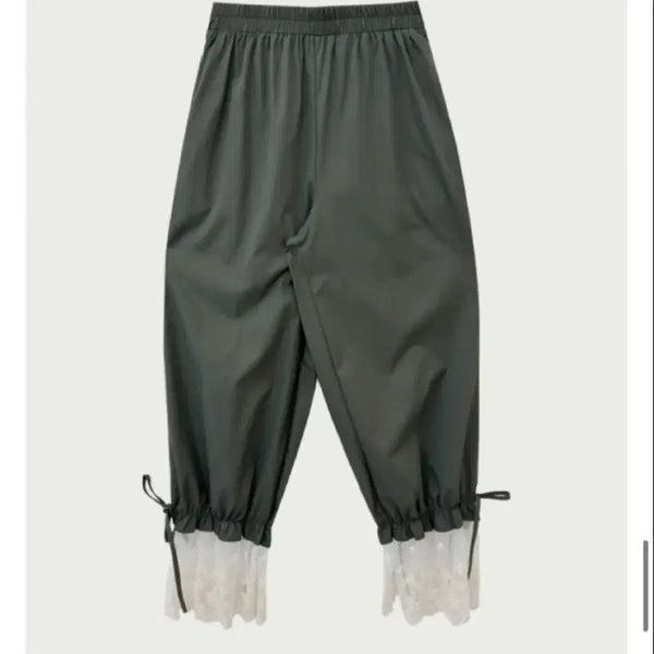 [BUNJANG] Women's Khaki Lace Pants / (새상품) 여자 카키 레이스팬츠