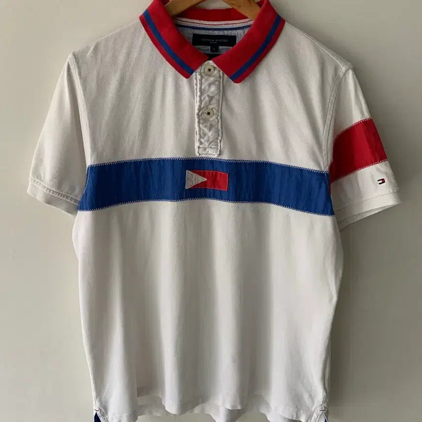 [BUNJANG] Tommy Hilfiger Color Block Short Sleeve Polo T-Shirt Size L / 타미 배색 반팔 카라티