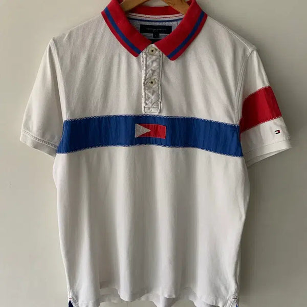 [BUNJANG] Tommy Hilfiger Color Block Short Sleeve Polo T-Shirt Size L / 타미 배색 반팔 카라티