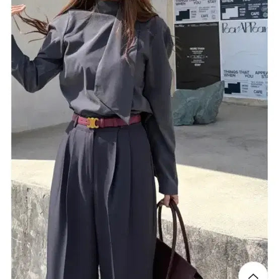 [BUNJANG] Gray Women's Blouse / (새상품) 여자그레이 블라우스 결혼식룩 추천
