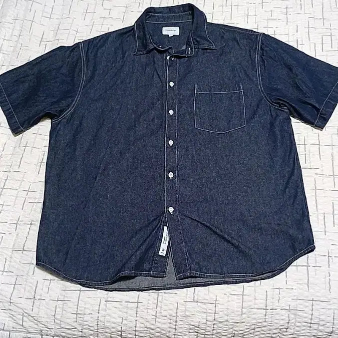 [BUNJANG] Urban Type Short Sleeve Denim Shirt / 어반디타입 반팔데님셔츠 110 가슴63 기장79