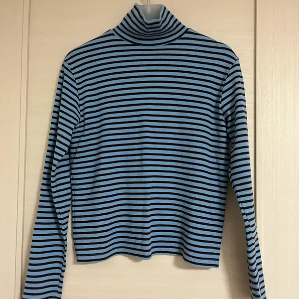 [BUNJANG] Joy&Day Striped Turtleneck / 조이앤데이 스트라이프 목폴라