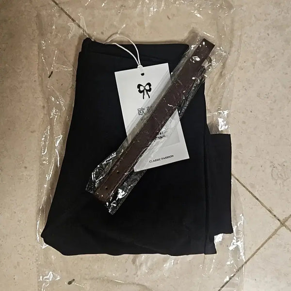 [BUNJANG] Black Mini Skirt with Belt / (새상품)  블랙. 치마 (밸트 포함) 55.