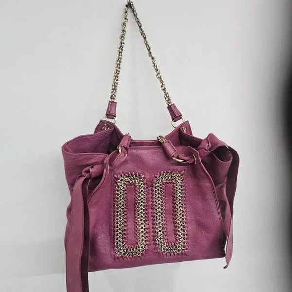[BUNJANG] Daks Chain Detail Ribbon Shoulder Bag / 닥스 숄더백 가방
