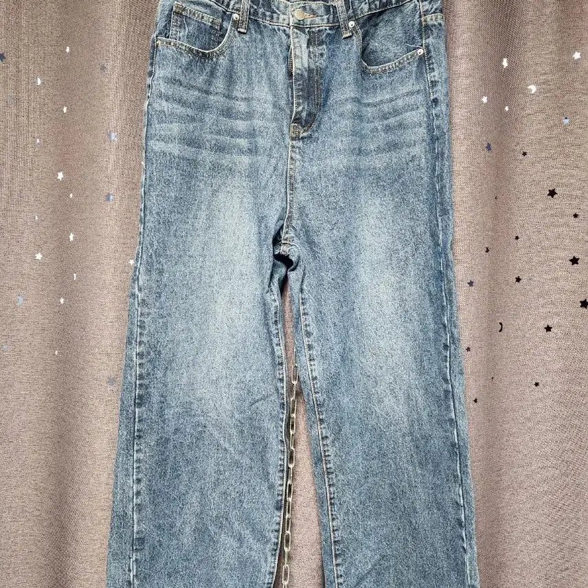 [BUNJANG] Women's Wide Washed Denim Pants - Size 32 / 여성  와이드 워싱 데님팬츠-32인치