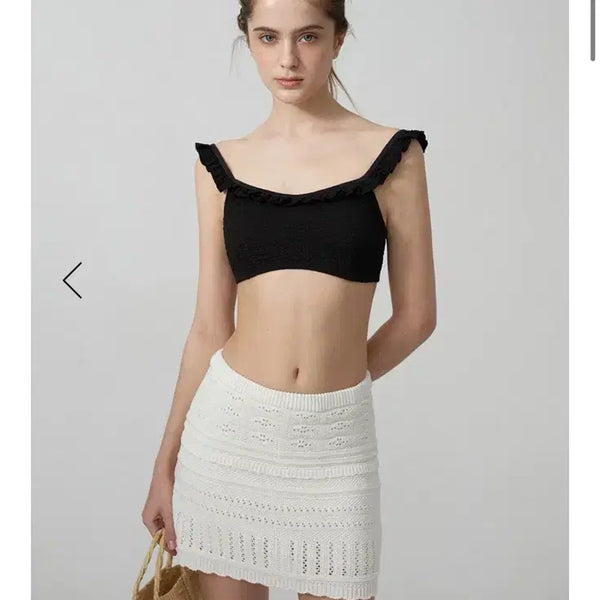 [BUNJANG] The Barnet Karin Scallop Knit Skirt (Cream) / [새상품] 더바넷 카린 스칼럽 니트 스커트(크림)
