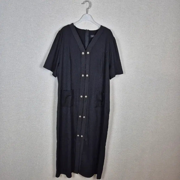 [BUNJANG] Hotping Black Ribbed Puff Sleeve Dress / (#88,99추천)빅사이즈 핫핑 블랙 골지 퍼프소매 원피스