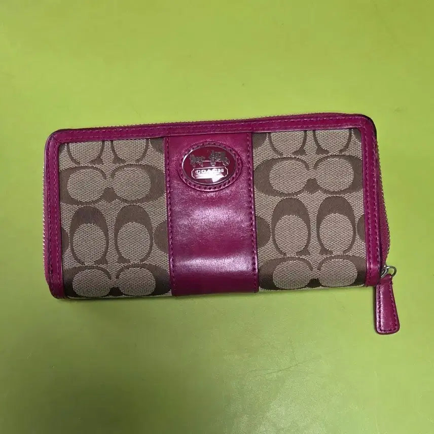 [BUNJANG] Coach Signature Long Wallet Pink / 코치 시그니처 장지갑 핑크