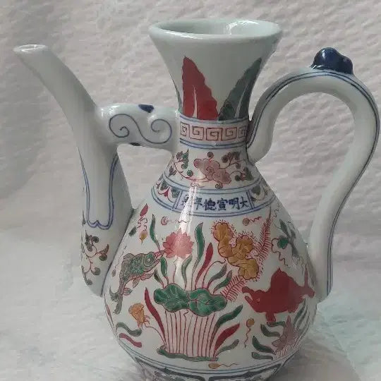 [BUNJANG] Qing Dynasty Style Blue and White Porcelain Vase with Landscape Motif / 청화오채 연하문 주자