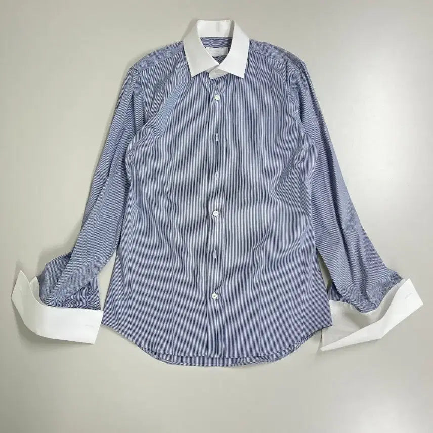 [BUNJANG] Prada Striped Long-Sleeve Polo Shirt / [정품] 프라다 긴팔 카라 스트라이프 긴팔 셔츠