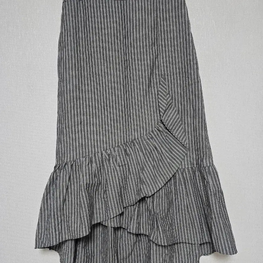 [BUNJANG] Striped Pleated Long Skirt / 스트라이프 주름 롱 스커트