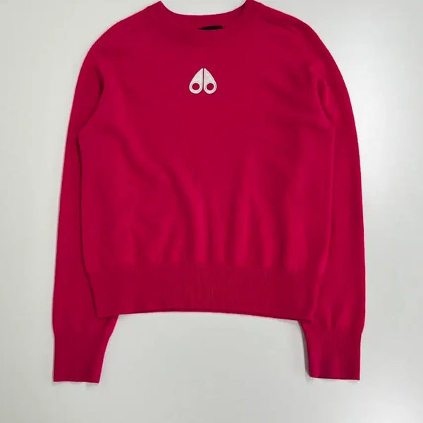 [BUNJANG] Moose Knuckles Women's Hot Pink Wool Knit Sweater / [정품] 무스너클 여성용 핫핑크 울니트 스웨터